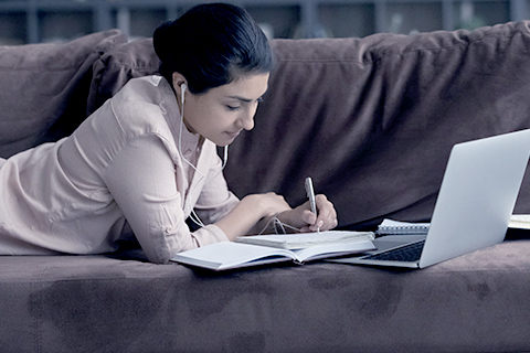 Girl doing homework