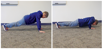 Demonstration of push-ups