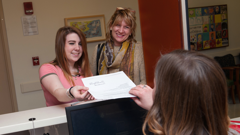 A patient at the Boston Children's Hospital Adolescent Breast Center